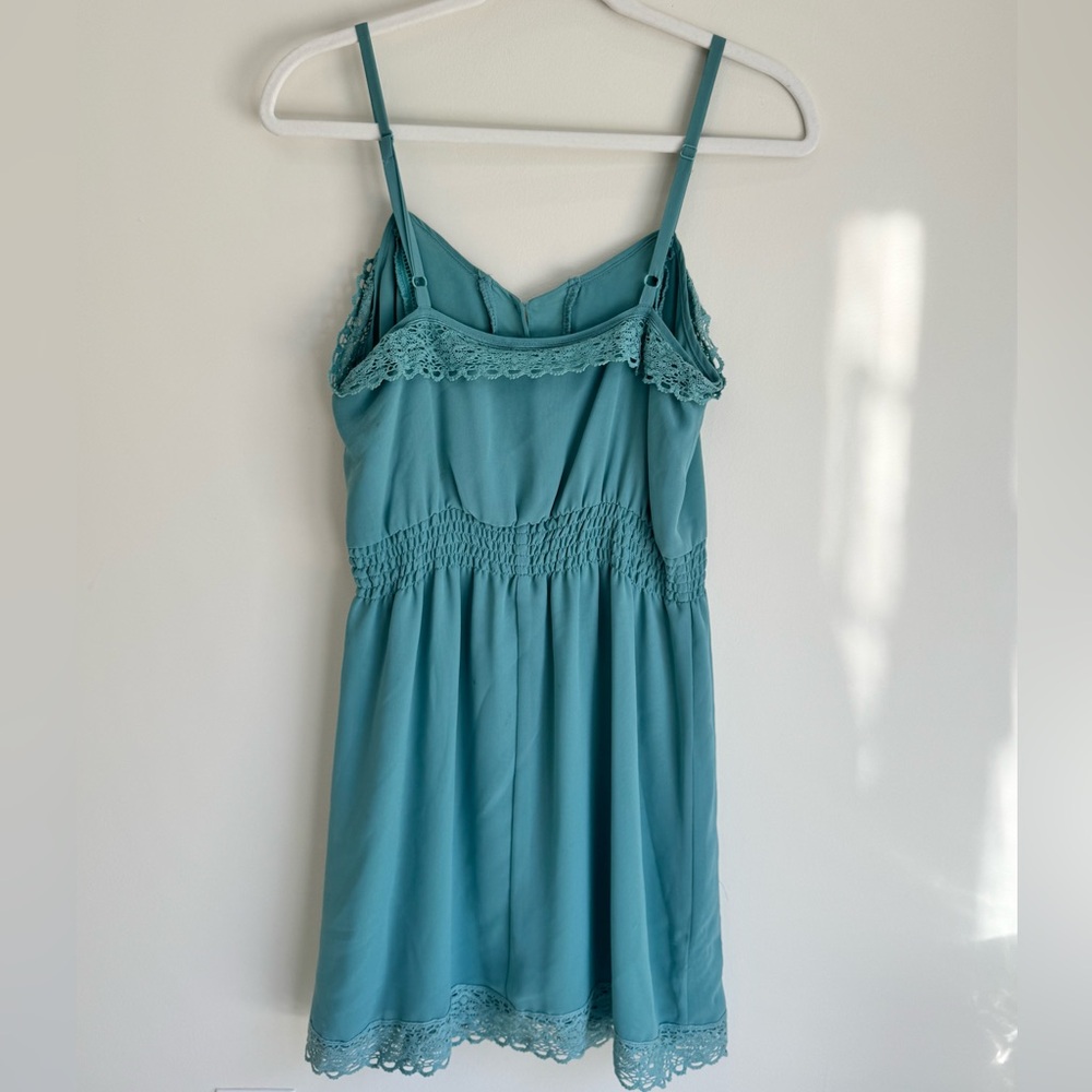 Kimchi Blue Teal Lace Slip Dress Urban Outfitters Size Small - Picture 4 of 8